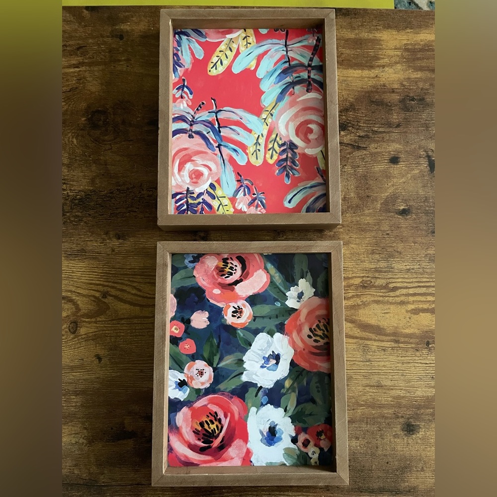 SOLD Pair of floral art prints (PRICE FIRM)